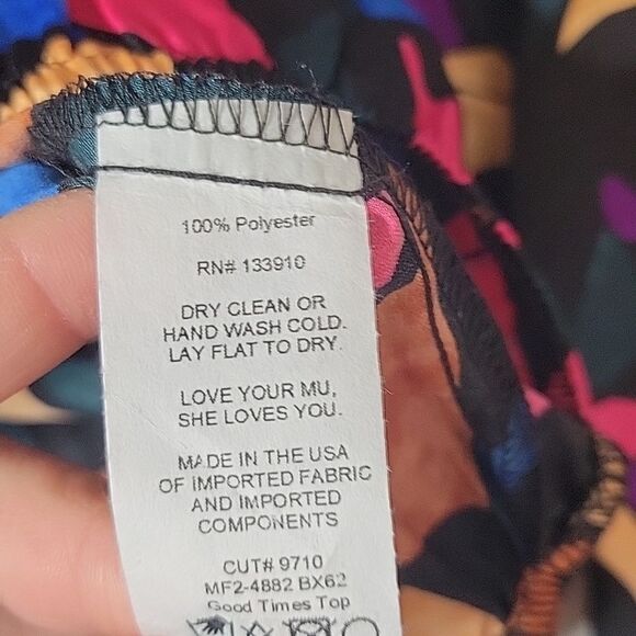 Show Me Your Mumu Good Times Mosaic Magic Luxe Satin Top - Picture 4 of 6